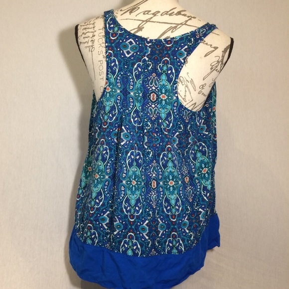 Dark Blue Sleeveless Business Blouse - Picture 2 of 6